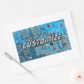 Sticker Rectangulaire Custom Blue PCB Circuit Board for IT Pros 2 (Enveloppe)