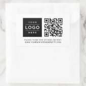 Sticker Rectangulaire Custom Business Logo and Website QR Code (Sac)