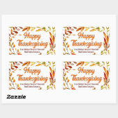 Sticker Rectangulaire Custom Happy Thanksgiving Autumn Leaves Business (Feuille)