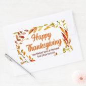 Sticker Rectangulaire Custom Happy Thanksgiving Autumn Leaves Business (Enveloppe)