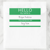 Sticker Rectangulaire Custom HELLO Mon Nom Pronouns Est Un Badge (Sac)