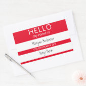 Sticker Rectangulaire Custom HELLO Mon Nom Pronouns Est Un Badge (Enveloppe)