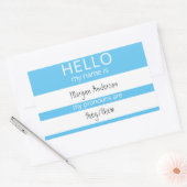Sticker Rectangulaire Custom HELLO Mon Nom Pronouns Est Un Badge (Enveloppe)