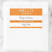 Sticker Rectangulaire Custom HELLO Mon Nom Pronouns Est Un Badge (Sac)