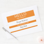 Sticker Rectangulaire Custom HELLO Mon Nom Pronouns Est Un Badge (Enveloppe)
