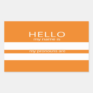 Sticker Rectangulaire Custom HELLO Mon Nom Pronouns Est Un Badge