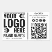 Sticker Rectangulaire Custom Logo, Business or Brand Logo Personalized  (Devant)