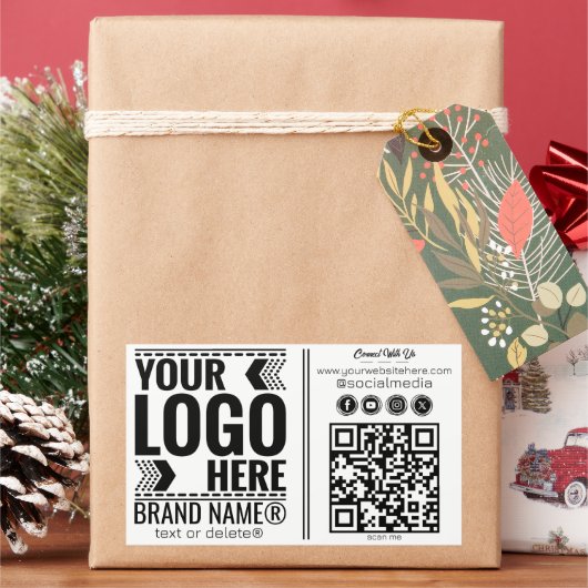 Sticker Rectangulaire Custom Logo, Business or Brand Logo Personalized  (vacances)