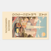 Sticker Rectangulaire Custom Name Retro San Francisco (Devant)