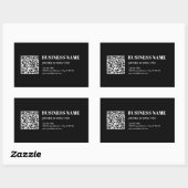 Sticker Rectangulaire Custom QR code & Editable Retro-Modern Text (Feuille)