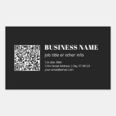 Sticker Rectangulaire Custom QR code & Editable Retro-Modern Text (Devant)