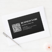 Sticker Rectangulaire Custom QR code & Editable Retro-Modern Text (Enveloppe)