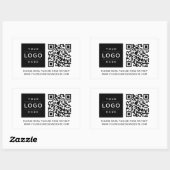 Sticker Rectangulaire Custom White Business Logo QR Code (Feuille)