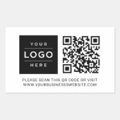 Sticker Rectangulaire Custom White Business Logo QR Code (Devant)