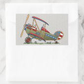 Sticker Rectangulaire Cute Biplane (Sac)