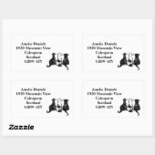 Sticker Rectangulaire Cute Black and White Cats Adresse de retour (Feuille)