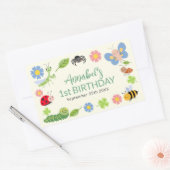 Sticker Rectangulaire Cute Bug Ladybug Buttefly Kids 1st Birthday  (Enveloppe)