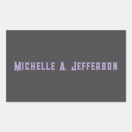 Sticker Rectangulaire Cute Calligraphy Créative tendance Nom personnalis (Devant)