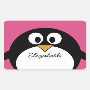 Sticker Rectangulaire cute cartoon penguin witk background