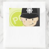 Sticker Rectangulaire Cute Cartoon policier britannique (Sac)