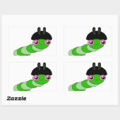 Sticker Rectangulaire Cute Caterpillar (Feuille)