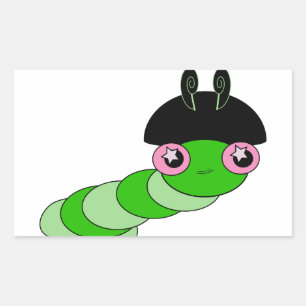 Sticker Rectangulaire Cute Caterpillar