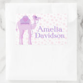 Sticker Rectangulaire Cute chameau nom plaque d'immatriculation violet i (Sac)