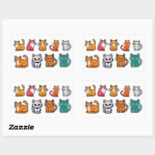 Sticker Rectangulaire Cute chat (Feuille)