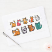 Sticker Rectangulaire Cute chat (Enveloppe)