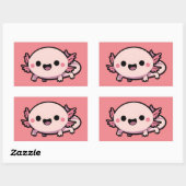 Sticker Rectangulaire Cute Chibi Axolotl (Feuille)