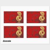Sticker Rectangulaire Cute chinois serpent du Nouvel An 2025 HRS (Feuille)