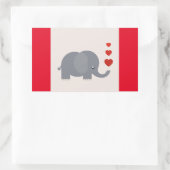 Sticker Rectangulaire Cute elephant with hewhimsical love (Sac)