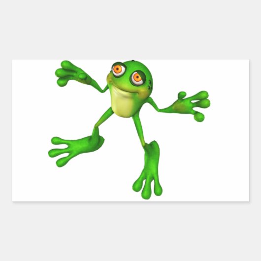 Sticker Rectangulaire Cute Froggy verte (Devant)