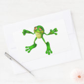 Sticker Rectangulaire Cute Froggy verte (Enveloppe)