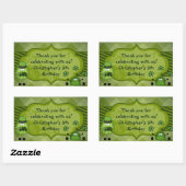 Sticker Rectangulaire Cute Fuzzies et Clochers Merci irlandais Anniversa (Feuille)