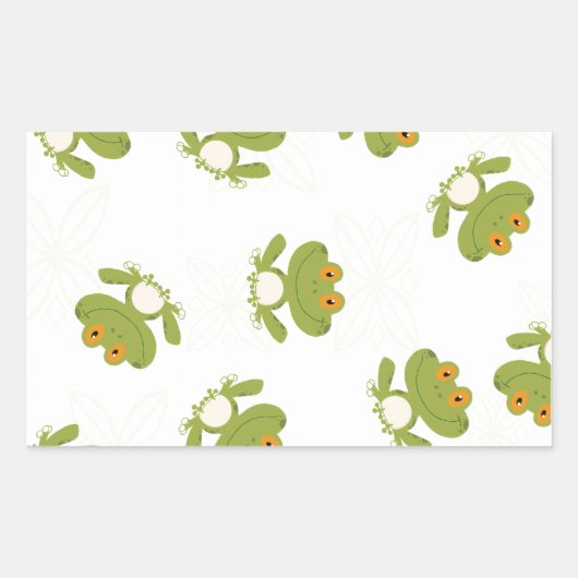 Sticker Rectangulaire Cute Grenouille verte (Devant)