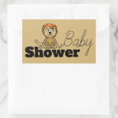 Sticker Rectangulaire Cute Lion Cub, Baby shower (Sac)