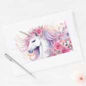 Sticker Rectangulaire Cute Magique Unicorne (Enveloppe)