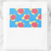 Sticker Rectangulaire Cute Motif de tortue de mer (Sac)