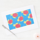 Sticker Rectangulaire Cute Motif de tortue de mer (Enveloppe)