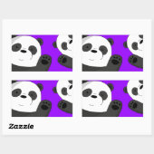Sticker Rectangulaire Cute pandas (Feuille)