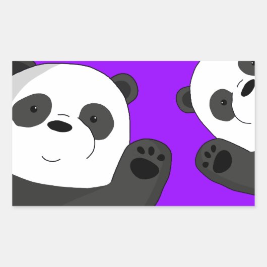 Sticker Rectangulaire Cute pandas (Devant)