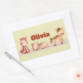 Sticker Rectangulaire Cute Petit Cheval Animal Nom Personnalisé (Enveloppe)