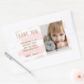 Sticker Rectangulaire Cute rose Vague Aquarelle fille Merci photo (Enveloppe)