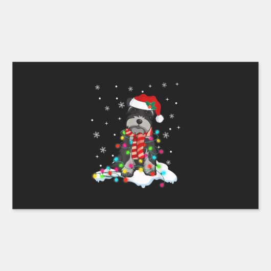 Sticker Rectangulaire Cute Schnauzer (Devant)