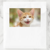 Sticker Rectangulaire Cute Smiling Kitten Face Funny Cat Meow (Sac)