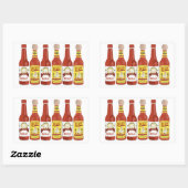 Sticker Rectangulaire Cute Spicy Chats sauces chaudes illustration blanc (Feuille)