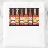 Sticker Rectangulaire Cute Spicy Chats sauces chaudes illustration noir (Sac)