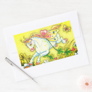 STICKER RECTANGULAIRE CUTE ST. LA JOURNÉE DE PATRICK VOLANT IRLANDAIS PO