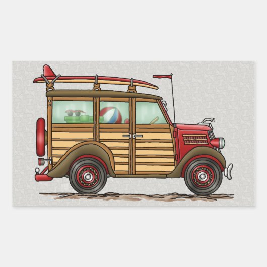 Sticker Rectangulaire Cute Surfing Woody (Devant)